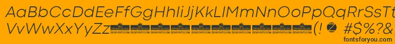 Шрифт CodecColdLightItalicTrial – чёрные шрифты на оранжевом фоне