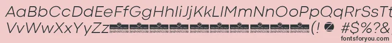 フォントCodecColdLightItalicTrial – ピンクの背景に黒い文字