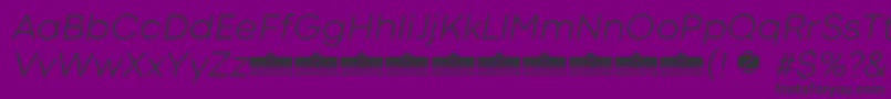 Шрифт CodecColdLightItalicTrial – чёрные шрифты на фиолетовом фоне