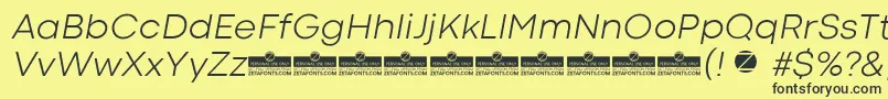 CodecColdLightItalicTrial Font – Black Fonts on Yellow Background