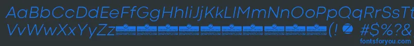 Шрифт CodecColdLightItalicTrial – синие шрифты на чёрном фоне