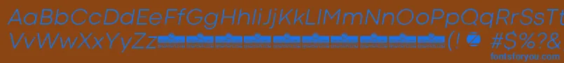 Шрифт CodecColdLightItalicTrial – синие шрифты на коричневом фоне
