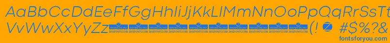 フォントCodecColdLightItalicTrial – オレンジの背景に青い文字