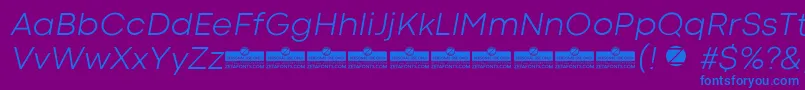 フォントCodecColdLightItalicTrial – 紫色の背景に青い文字