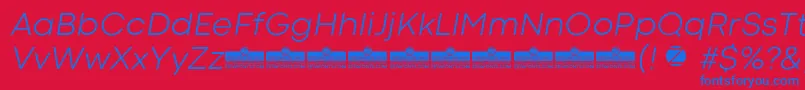 CodecColdLightItalicTrial Font – Blue Fonts on Red Background