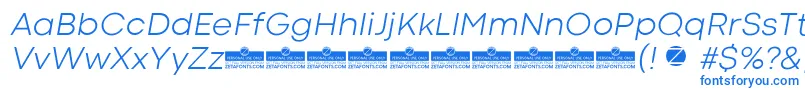 Шрифт CodecColdLightItalicTrial – синие шрифты на белом фоне