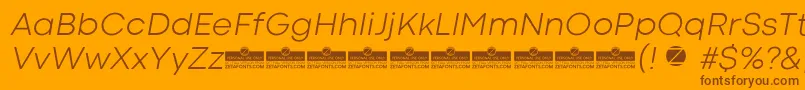 フォントCodecColdLightItalicTrial – オレンジの背景に茶色のフォント