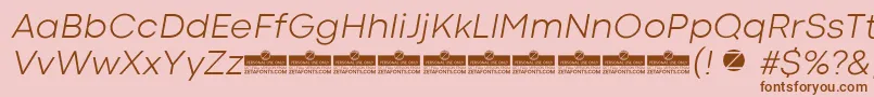 CodecColdLightItalicTrial-fontti – ruskeat fontit vaaleanpunaisella taustalla