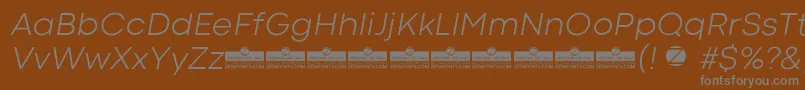 CodecColdLightItalicTrial-fontti – harmaat kirjasimet ruskealla taustalla