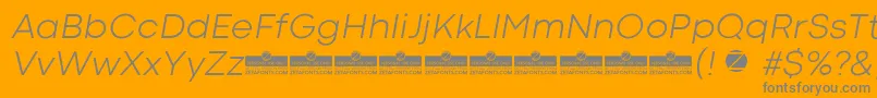 CodecColdLightItalicTrial-fontti – harmaat kirjasimet oranssilla taustalla