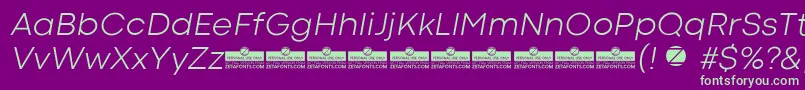CodecColdLightItalicTrial Font – Green Fonts on Purple Background