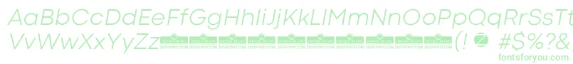 Шрифт CodecColdLightItalicTrial – зелёные шрифты на белом фоне