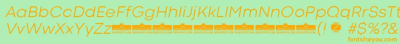 CodecColdLightItalicTrial Font – Orange Fonts on Green Background