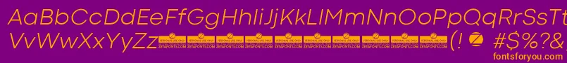 フォントCodecColdLightItalicTrial – 紫色の背景にオレンジのフォント