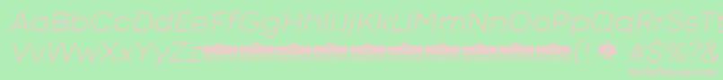 CodecColdLightItalicTrial-fontti – vaaleanpunaiset fontit vihreällä taustalla