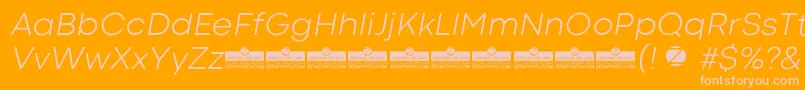 CodecColdLightItalicTrial-fontti – vaaleanpunaiset fontit oranssilla taustalla