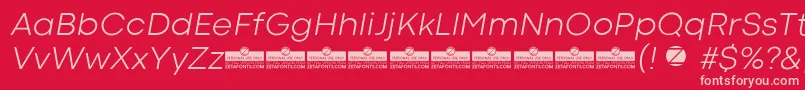 CodecColdLightItalicTrial-fontti – vaaleanpunaiset fontit punaisella taustalla