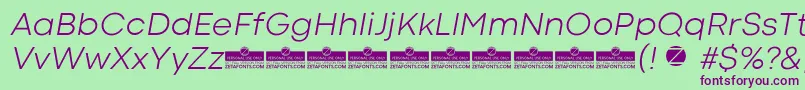 CodecColdLightItalicTrial Font – Purple Fonts on Green Background