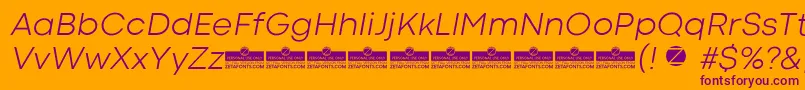 CodecColdLightItalicTrial Font – Purple Fonts on Orange Background