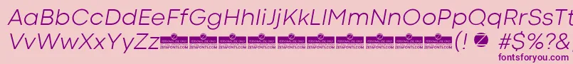 CodecColdLightItalicTrial-fontti – violetit fontit vaaleanpunaisella taustalla