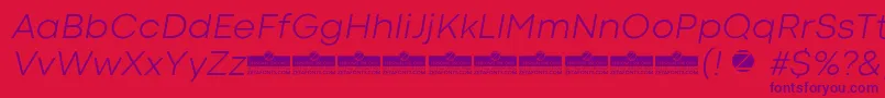 CodecColdLightItalicTrial Font – Purple Fonts on Red Background