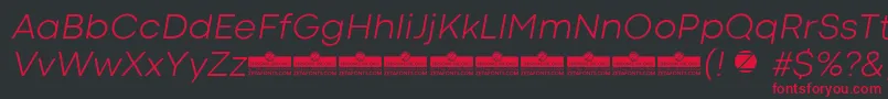 フォントCodecColdLightItalicTrial – 黒い背景に赤い文字