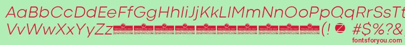 CodecColdLightItalicTrial Font – Red Fonts on Green Background