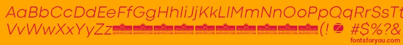 フォントCodecColdLightItalicTrial – オレンジの背景に赤い文字