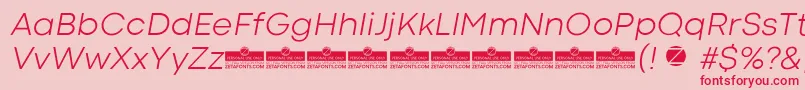 Шрифт CodecColdLightItalicTrial – красные шрифты на розовом фоне
