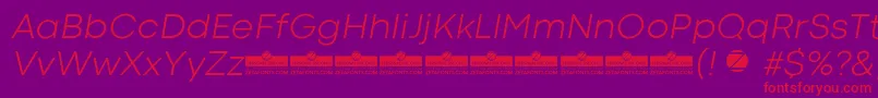 CodecColdLightItalicTrial Font – Red Fonts on Purple Background