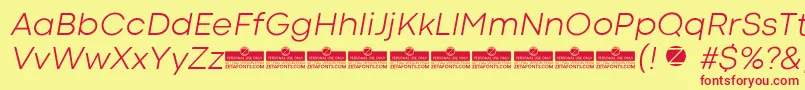 CodecColdLightItalicTrial-fontti – punaiset fontit keltaisella taustalla