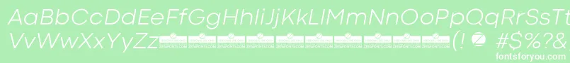 CodecColdLightItalicTrial Font – White Fonts on Green Background