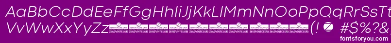CodecColdLightItalicTrial Font – White Fonts on Purple Background