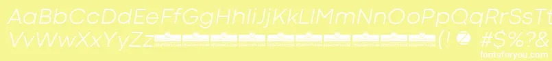 CodecColdLightItalicTrial-fontti – valkoiset fontit keltaisella taustalla