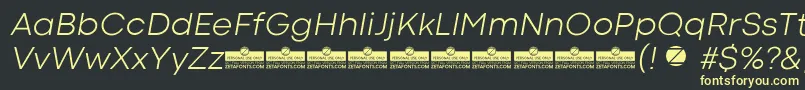 フォントCodecColdLightItalicTrial – 黒い背景に黄色の文字