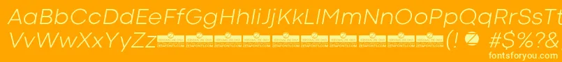 CodecColdLightItalicTrial Font – Yellow Fonts on Orange Background