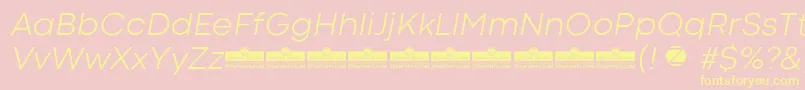 Шрифт CodecColdLightItalicTrial – жёлтые шрифты на розовом фоне
