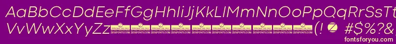 フォントCodecColdLightItalicTrial – 紫の背景に黄色のフォント
