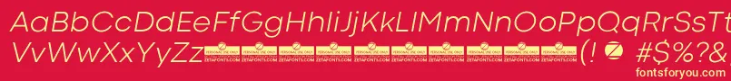 CodecColdLightItalicTrial Font – Yellow Fonts on Red Background