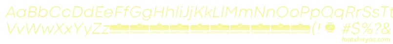 CodecColdLightItalicTrial-Schriftart – Gelbe Schriften auf weißem Hintergrund
