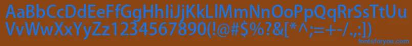 KozgoproMedium Font – Blue Fonts on Brown Background