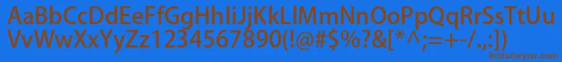 KozgoproMedium Font – Brown Fonts on Blue Background