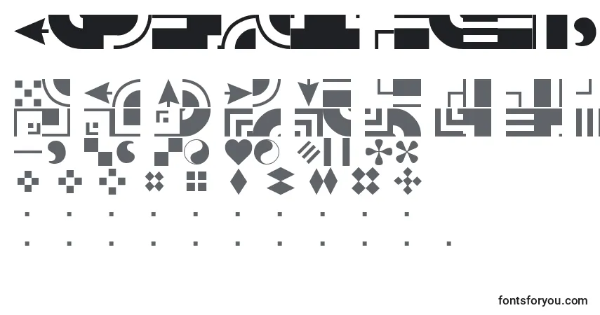 Czcionka BorderbatsGeoRegular – alfabet, cyfry, specjalne znaki