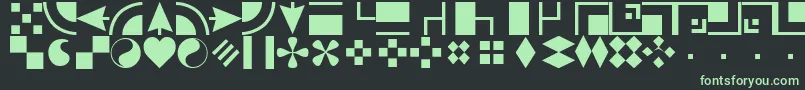 BorderbatsGeoRegular-fontti – vihreät fontit mustalla taustalla