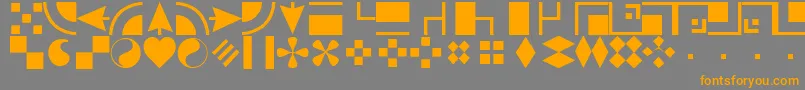 BorderbatsGeoRegular-Schriftart – Orangefarbene Schriften auf grauem Hintergrund