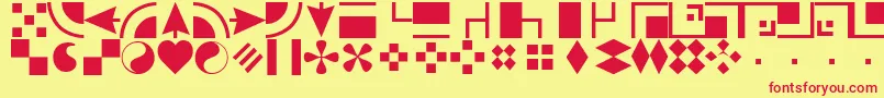フォントBorderbatsGeoRegular – 赤い文字の黄色い背景