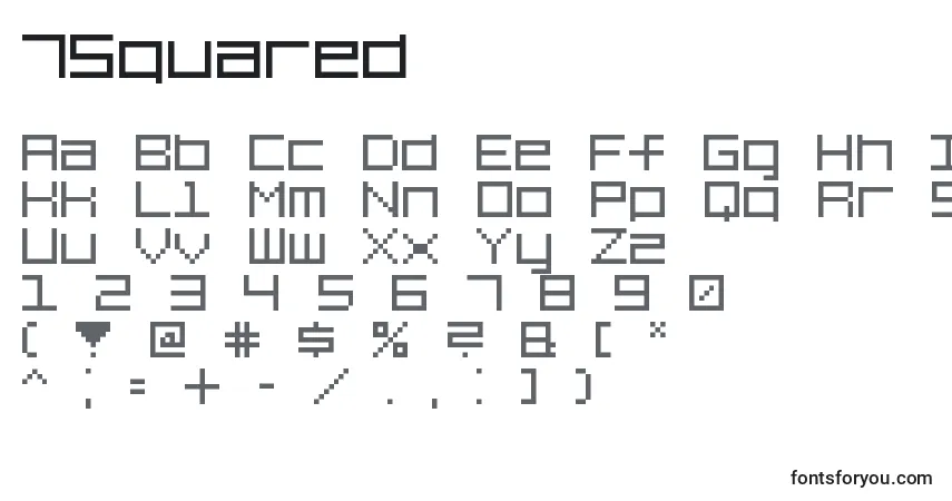 Шрифт 7Squared – алфавит, цифры, специальные символы