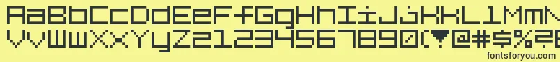 7Squared-Schriftart – Schwarze Schriften auf gelbem Hintergrund