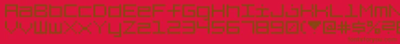 フォント7Squared – 赤い背景に茶色の文字