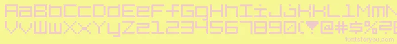 7Squared Font – Pink Fonts on Yellow Background